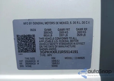 2024 Honda Prologue Touring из США, поврежденный, VIN 3GPKHXRJ1RS514191